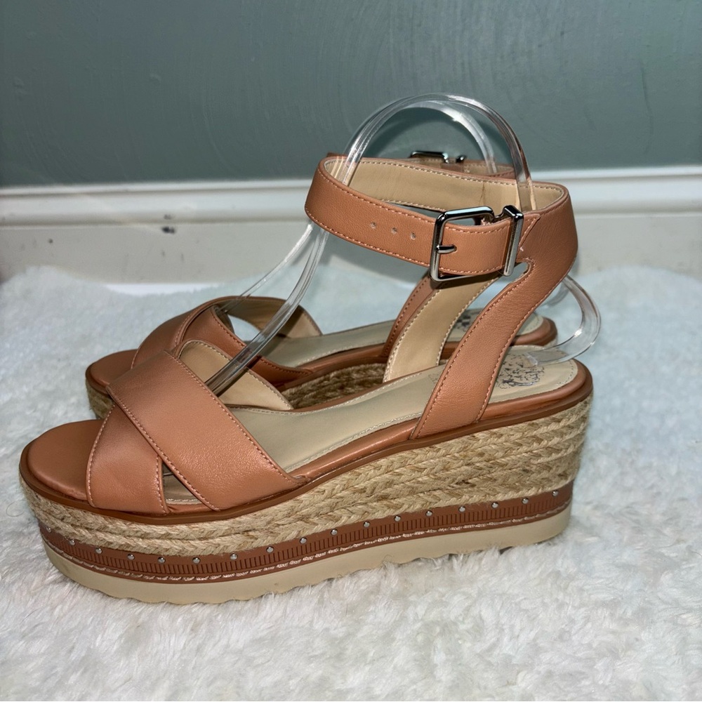 SOLD Vince Camuto Wedge Platform Espadrille Sandal Nude Pink Size 8M